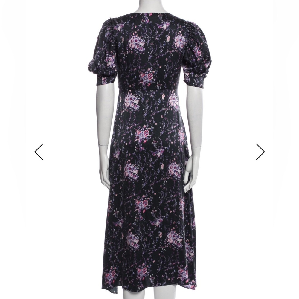 Loveshackfancy Delaney Silk Button Front Dark Rom… - image 5